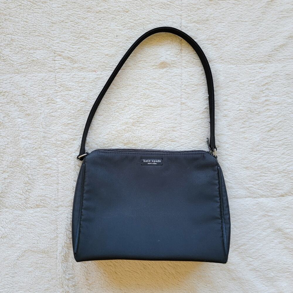 Kate Spade Vintage Black Canvas Minimalist Shoulder Bag